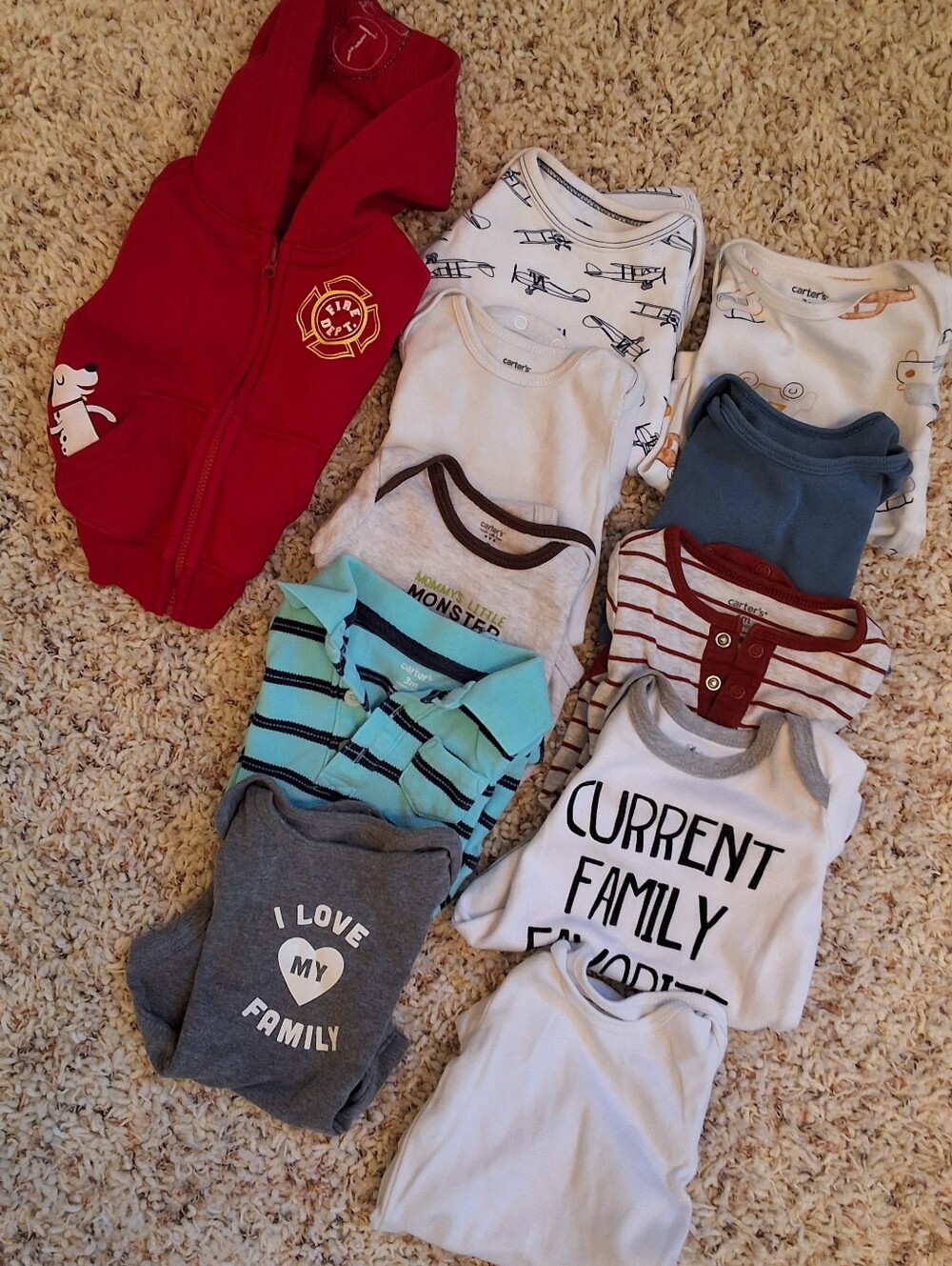 Bundle Baby Boys, Mixed 3 Mos, Short Sleeve Onies & Hoodie